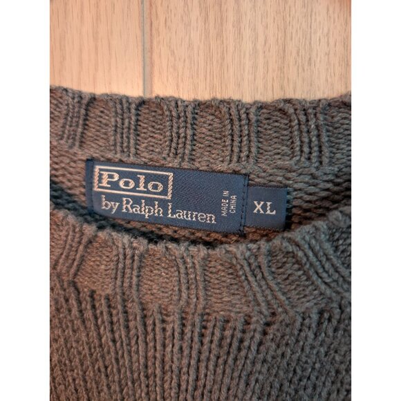 Polo Ralph Lauren Men’s Cotton Crew Neck Gray Sweater Size XL Preppy - Picture 4 of 6